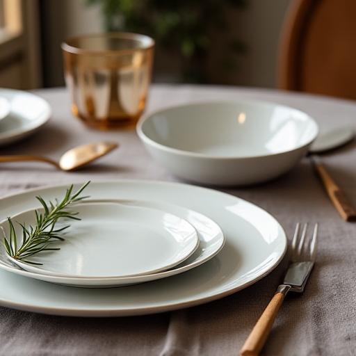 Elegantes Mehrweggeschirr und Holzbesteck auf einem Event